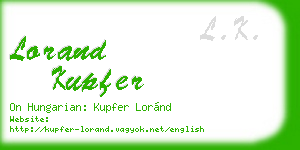 lorand kupfer business card